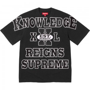Supreme Overprint Knowledge S/S Top T-Shirt Zwart | Nederland-830465